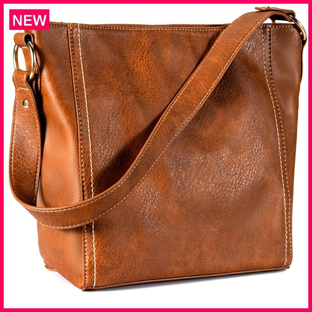 Vegan Leather Hobo Shoulder Bag, 13x11x4.7 Inches, Everyday Casual Purse